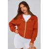 imagePRETTYGARDEN Womens Zip Up Hoodie Sweatshirt Y2K Fall Fashion Clothes Long Sleeve Loose Fit Pockets Casual Trendy JacketOrange