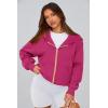 imagePRETTYGARDEN Womens Zip Up Hoodie Sweatshirt Y2K Fall Fashion Clothes Long Sleeve Loose Fit Pockets Casual Trendy JacketRose Red