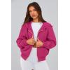 imagePRETTYGARDEN Womens Zip Up Hoodie Sweatshirt Y2K Fall Fashion Clothes Long Sleeve Loose Fit Pockets Casual Trendy JacketRose Red