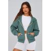 imagePRETTYGARDEN Womens Zip Up Hoodie Sweatshirt Y2K Fall Fashion Clothes Long Sleeve Loose Fit Pockets Casual Trendy JacketSage Green