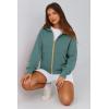 imagePRETTYGARDEN Womens Zip Up Hoodie Sweatshirt Y2K Fall Fashion Clothes Long Sleeve Loose Fit Pockets Casual Trendy JacketSage Green