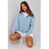 imagePRETTYGARDEN Womens Zip Up Hoodie Sweatshirt Y2K Fall Fashion Clothes Long Sleeve Loose Fit Pockets Casual Trendy JacketSky Blue