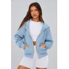 imagePRETTYGARDEN Womens Zip Up Hoodie Sweatshirt Y2K Fall Fashion Clothes Long Sleeve Loose Fit Pockets Casual Trendy JacketSky Blue