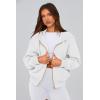 imagePRETTYGARDEN Womens Zip Up Hoodie Sweatshirt Y2K Fall Fashion Clothes Long Sleeve Loose Fit Pockets Casual Trendy JacketWhite