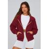 imagePRETTYGARDEN Womens Zip Up Hoodie Sweatshirt Y2K Fall Fashion Clothes Long Sleeve Loose Fit Pockets Casual Trendy JacketWine Red
