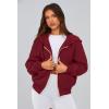 imagePRETTYGARDEN Womens Zip Up Hoodie Sweatshirt Y2K Fall Fashion Clothes Long Sleeve Loose Fit Pockets Casual Trendy JacketWine Red