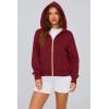 imagePRETTYGARDEN Womens Zip Up Hoodie Sweatshirt Y2K Fall Fashion Clothes Long Sleeve Loose Fit Pockets Casual Trendy JacketWine Red