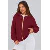imagePRETTYGARDEN Womens Zip Up Hoodie Sweatshirt Y2K Fall Fashion Clothes Long Sleeve Loose Fit Pockets Casual Trendy JacketWine Red