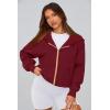 imagePRETTYGARDEN Womens Zip Up Hoodie Sweatshirt Y2K Fall Fashion Clothes Long Sleeve Loose Fit Pockets Casual Trendy JacketWine Red
