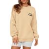imagePRETTYGARDEN Womens Fall Fashion Oversized Sweatshirts Casual Crewneck Long Sleeve Graphic Pullover Tops ShirtApricot