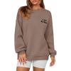 imagePRETTYGARDEN Womens Fall Fashion Oversized Sweatshirts Casual Crewneck Long Sleeve Graphic Pullover Tops ShirtBlack Khaki
