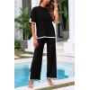 imagePRETTYGARDEN Two Piece Sets for Women 2025 Summer Spring Casual Sweater Knit Lounge Travel Matching Outfits ClothingBlack