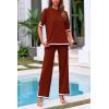 imagePRETTYGARDEN Two Piece Sets for Women 2025 Summer Spring Casual Sweater Knit Lounge Travel Matching Outfits ClothingBrick Red