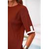 imagePRETTYGARDEN Two Piece Sets for Women 2025 Summer Spring Casual Sweater Knit Lounge Travel Matching Outfits ClothingBrick Red