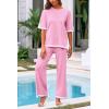 imagePRETTYGARDEN Two Piece Sets for Women 2025 Summer Spring Casual Sweater Knit Lounge Travel Matching Outfits ClothingPink