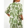 imagePRETTYGARDEN Womens 2 Piece Beach Vacation Outfit 2025 Casual Summer Floral Button Down Shirt Wide Leg Pants Matching SetsFloral Grass Green Beige