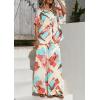 imagePRETTYGARDEN Womens 2 Piece Beach Vacation Outfit 2025 Casual Summer Floral Button Down Shirt Wide Leg Pants Matching SetsFloral White Multicolored