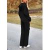 imagePRETTYGARDEN Womens 2 Piece Lounge Sets 2025 Fall Knitted Hoodie Pullover Tops Cargo Pants Matching Outfits TracksuitsBlack