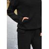 imagePRETTYGARDEN Womens 2 Piece Lounge Sets 2025 Fall Knitted Hoodie Pullover Tops Cargo Pants Matching Outfits TracksuitsBlack