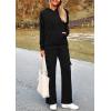 imagePRETTYGARDEN Womens 2 Piece Lounge Sets 2025 Fall Knitted Hoodie Pullover Tops Cargo Pants Matching Outfits TracksuitsBlack