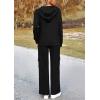 imagePRETTYGARDEN Womens 2 Piece Lounge Sets 2025 Fall Knitted Hoodie Pullover Tops Cargo Pants Matching Outfits TracksuitsBlack