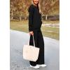 imagePRETTYGARDEN Womens 2 Piece Lounge Sets 2025 Fall Knitted Hoodie Pullover Tops Cargo Pants Matching Outfits TracksuitsBlack