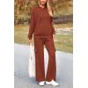 imagePRETTYGARDEN Womens 2 Piece Lounge Sets 2025 Fall Knitted Hoodie Pullover Tops Cargo Pants Matching Outfits TracksuitsBrick Red