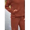 imagePRETTYGARDEN Womens 2 Piece Lounge Sets 2025 Fall Knitted Hoodie Pullover Tops Cargo Pants Matching Outfits TracksuitsBrick Red