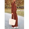 imagePRETTYGARDEN Womens 2 Piece Lounge Sets 2025 Fall Knitted Hoodie Pullover Tops Cargo Pants Matching Outfits TracksuitsBrick Red