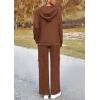 imagePRETTYGARDEN Womens 2 Piece Lounge Sets 2025 Fall Knitted Hoodie Pullover Tops Cargo Pants Matching Outfits TracksuitsBrown