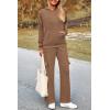 imagePRETTYGARDEN Womens 2 Piece Lounge Sets 2025 Fall Knitted Hoodie Pullover Tops Cargo Pants Matching Outfits TracksuitsCamel