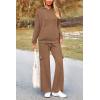 imagePRETTYGARDEN Womens 2 Piece Lounge Sets 2025 Fall Knitted Hoodie Pullover Tops Cargo Pants Matching Outfits TracksuitsCamel