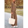 imagePRETTYGARDEN Womens 2 Piece Lounge Sets 2025 Fall Knitted Hoodie Pullover Tops Cargo Pants Matching Outfits TracksuitsCamel