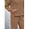 imagePRETTYGARDEN Womens 2 Piece Lounge Sets 2025 Fall Knitted Hoodie Pullover Tops Cargo Pants Matching Outfits TracksuitsCamel