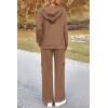 imagePRETTYGARDEN Womens 2 Piece Lounge Sets 2025 Fall Knitted Hoodie Pullover Tops Cargo Pants Matching Outfits TracksuitsCamel