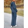 imagePRETTYGARDEN Womens 2 Piece Lounge Sets 2025 Fall Knitted Hoodie Pullover Tops Cargo Pants Matching Outfits TracksuitsDark Blue