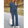 imagePRETTYGARDEN Womens 2 Piece Lounge Sets 2025 Fall Knitted Hoodie Pullover Tops Cargo Pants Matching Outfits TracksuitsDark Blue