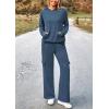 imagePRETTYGARDEN Womens 2 Piece Lounge Sets 2025 Fall Knitted Hoodie Pullover Tops Cargo Pants Matching Outfits TracksuitsDark Blue
