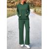 imagePRETTYGARDEN Womens 2 Piece Lounge Sets 2025 Fall Knitted Hoodie Pullover Tops Cargo Pants Matching Outfits TracksuitsGreen