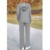 imagePRETTYGARDEN Womens 2 Piece Lounge Sets 2025 Fall Knitted Hoodie Pullover Tops Cargo Pants Matching Outfits TracksuitsGrey