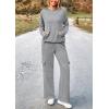 imagePRETTYGARDEN Womens 2 Piece Lounge Sets 2025 Fall Knitted Hoodie Pullover Tops Cargo Pants Matching Outfits TracksuitsGrey