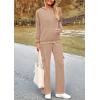 imagePRETTYGARDEN Womens 2 Piece Lounge Sets 2025 Fall Knitted Hoodie Pullover Tops Cargo Pants Matching Outfits TracksuitsLight Khaki