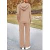imagePRETTYGARDEN Womens 2 Piece Lounge Sets 2025 Fall Knitted Hoodie Pullover Tops Cargo Pants Matching Outfits TracksuitsLight Khaki