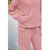 imagePRETTYGARDEN Womens 2 Piece Lounge Sets 2025 Fall Knitted Hoodie Pullover Tops Cargo Pants Matching Outfits TracksuitsLight Pink