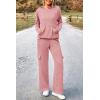 imagePRETTYGARDEN Womens 2 Piece Lounge Sets 2025 Fall Knitted Hoodie Pullover Tops Cargo Pants Matching Outfits TracksuitsLight Pink