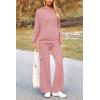 imagePRETTYGARDEN Womens 2 Piece Lounge Sets 2025 Fall Knitted Hoodie Pullover Tops Cargo Pants Matching Outfits TracksuitsLight Pink