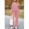 imagePRETTYGARDEN Womens 2 Piece Lounge Sets 2025 Fall Knitted Hoodie Pullover Tops Cargo Pants Matching Outfits TracksuitsLight Pink