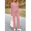 imagePRETTYGARDEN Womens 2 Piece Lounge Sets 2025 Fall Knitted Hoodie Pullover Tops Cargo Pants Matching Outfits TracksuitsLight Pink