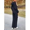 imagePRETTYGARDEN Womens 2 Piece Lounge Sets 2025 Fall Knitted Hoodie Pullover Tops Cargo Pants Matching Outfits TracksuitsNavy