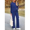 imagePRETTYGARDEN Womens 2 Piece Lounge Sets 2025 Fall Knitted Hoodie Pullover Tops Cargo Pants Matching Outfits TracksuitsRoyal Blue